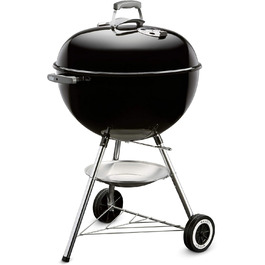 Вугільний гриль Weber Classic Kettle 57 см, чорний, з термометром, емальований, на колесах, для барбекю