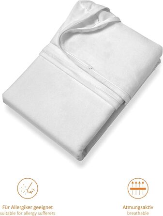 Чохол на матрац sleepling 90x200 см Evolon для алергіків, антикліщовий, захист від пилових кліщів, для матраців до 20 см, прати при 95°C, вироблено в Німеччині