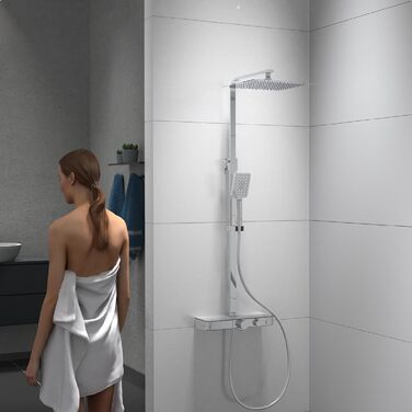 Душова лійка SCHÜTTE SAMOA RAIN, 3 режими, антикальк, понад 300 форсунок, біло-хромова, Самтштраль-технологія