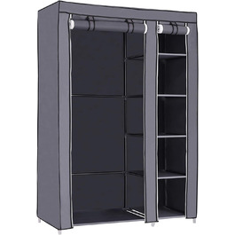 Тканинна шафа SONGMICS XL, складана, для одягу, з поперечиною, 110x175x45 см, сіра