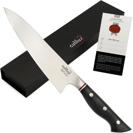 Професійний кухонний ніж Gyuto Kobe 2.0 20 см з надгострим лезом зі шведської сталі 14C28N 62HRC, ергономічна ручка G10, високовуглецева сталь, шеф-ніж