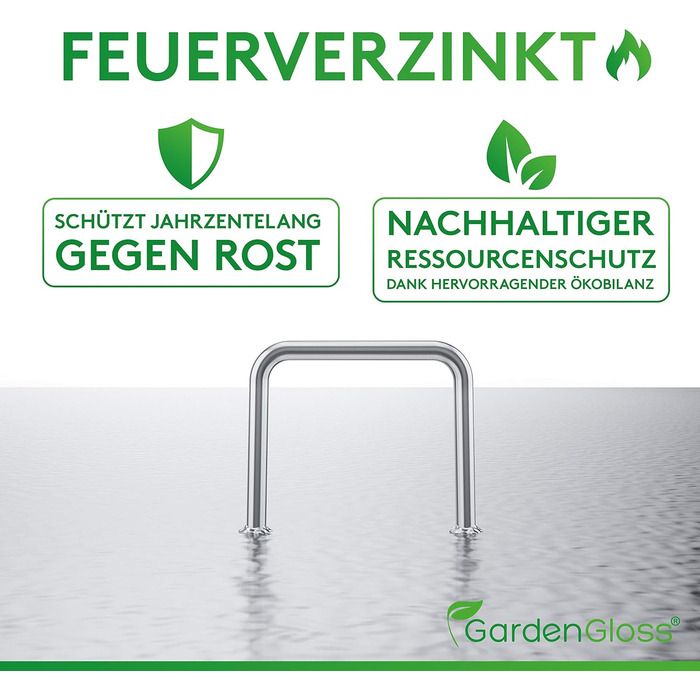 GardenGloss® антикорозійні сталеві анкери для твердого ґрунту, 200 мм, 25 мм, Ø 3.8 мм