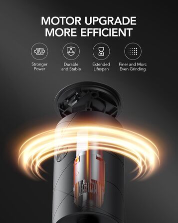 Електрична млинниця для солі та перцю FORLIM, USB-зарядка, LED-підсвітка, керамічний механізм, 7 рівнів помолу, 2 шт. (чорна+біла)