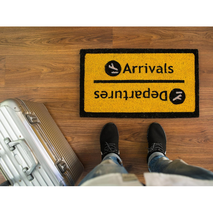 Килимок придверний Fisura Arrivals, вініловий, жовтий, 70x40 см