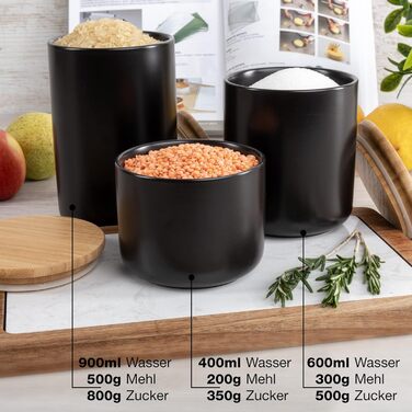 Керамічні банки для зберігання з кришками, 3 шт.