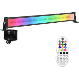 RGB LED прожектор 42W з пультом, диміруємий, водонепроникний IP66, світлодіодний wallwasher для вулиці та приміщення, для саду, дому, вечірок, декору, з пам’яттю