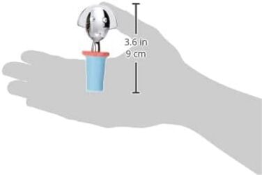 Пробка для пляшки Alessi ANNA STOP 2, EVA, хромований замак, 4 см, блакитна