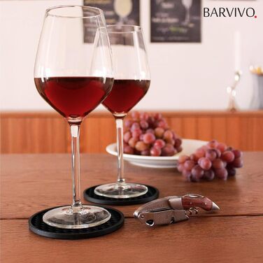 Силіконові підставки BARVIVO, 8 шт, чорні з трикутниками – підставки під напої для захисту дерев'яних, скляних та мармурових поверхонь, підставки під чашки