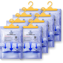 Преміум осушувач повітря Dry & Dry 8 шт. по 200 г для підвалу, шафи, ванної та пральні, підвісний вологопоглинач