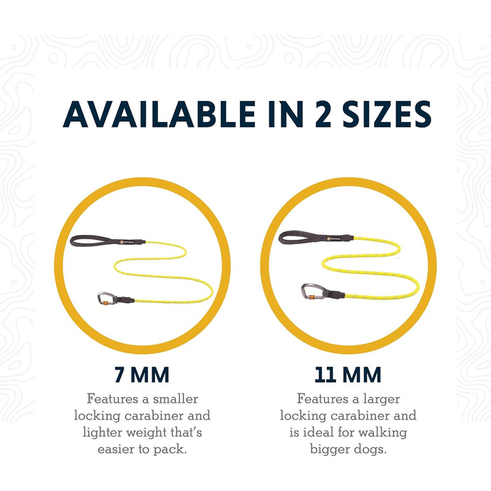 RUFFWEAR Knot-a-Leash — світловідбивний повідок для собак з каната з карабіном, 1,5 м, 7 мм, чорний обсидіан, розмір S, плетіння зелений