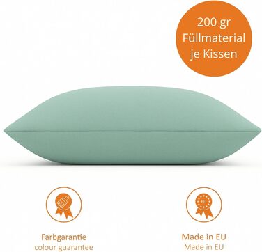 Комплект із 4 декоративних подушок Sleepling 40x40 см, бірюзові, з наповнювачем і чохлом, міцна оббивна тканина, для дивану, софи, декору