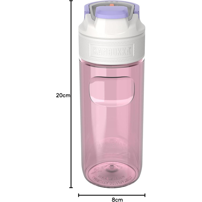 Пляшка для води Kambukka ELTON 500 мл Barely Blush, ударостійка, не вбирає запахи, з мірною шкалою, можна мити в посудомийній машині