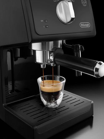 De'Longhi ECP 31.21 – еспресо-машина з холдером, чорна, 1,1 л, алюмінієва, парова насадка, для ESE-капсул