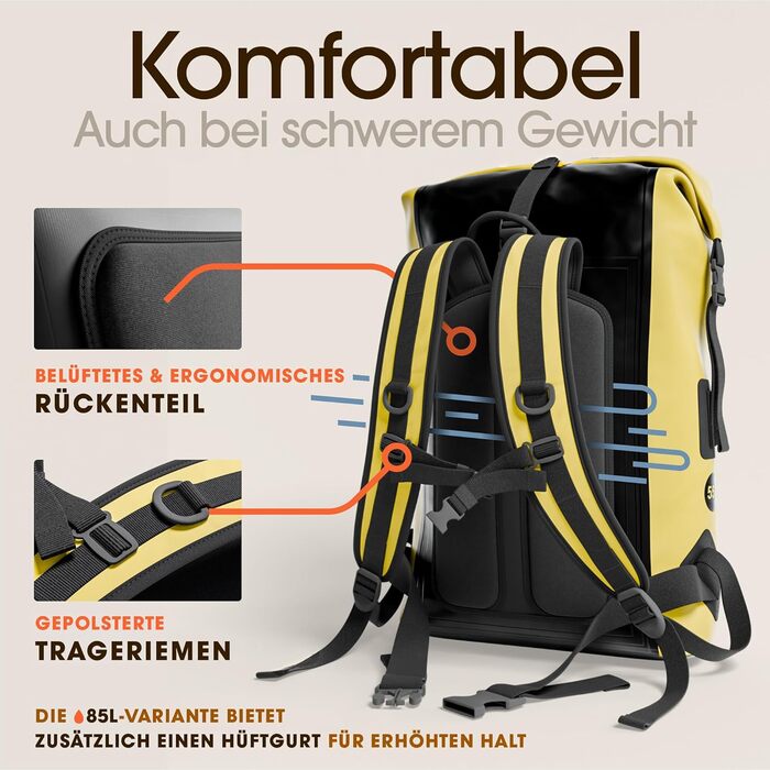 Водонепроникний рюкзак Earth Pak 35/55 л з герметичним Rolltop-закриттям, кишенею на блискавці та чохлом для телефону IPX8
