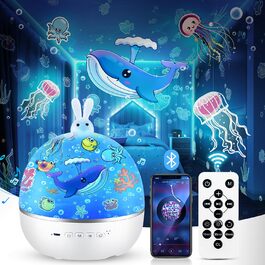 Дитячий нічник-проектор зоряного неба з Bluetooth, 15 слайдів, LED лампа для дитячої кімнати, подарункова упаковка