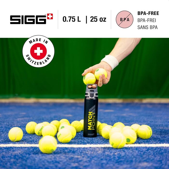 SIGG Алюмінієва пляшка для води WMB ONE 0,75/1 л, для газованої води, герметична, легка, BPA-free, для тенісу та спорту, Швейцарія