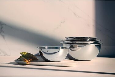 Набір мисок WMF Gourmet 4 шт, нержавіюча сталь, 1,0-3,5 л, для кухні, салатна, для змішування, сервування, Cromargan, штабельовані