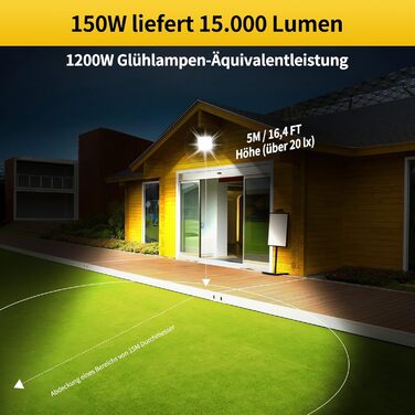 2 шт. LED прожектори для вулиці 100Вт, суперяскраві 8910Лм, холодне світло 6500K, IP66 водонепроникні, з євровилкою, для безпеки, двору, саду