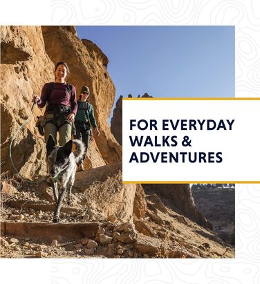 RUFFWEAR Knot-a-Leash — світловідбивний повідок для собак з каната з карабіном, 1,5 м, 7 мм, чорний обсидіан, розмір S, плетіння зелений