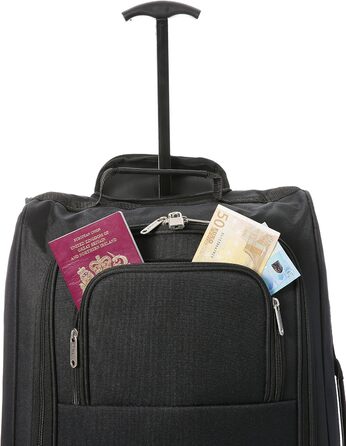 Набір валіз Valencia Collection, 2 шт., ручна поклажа, 55 см, 42 л, чорний