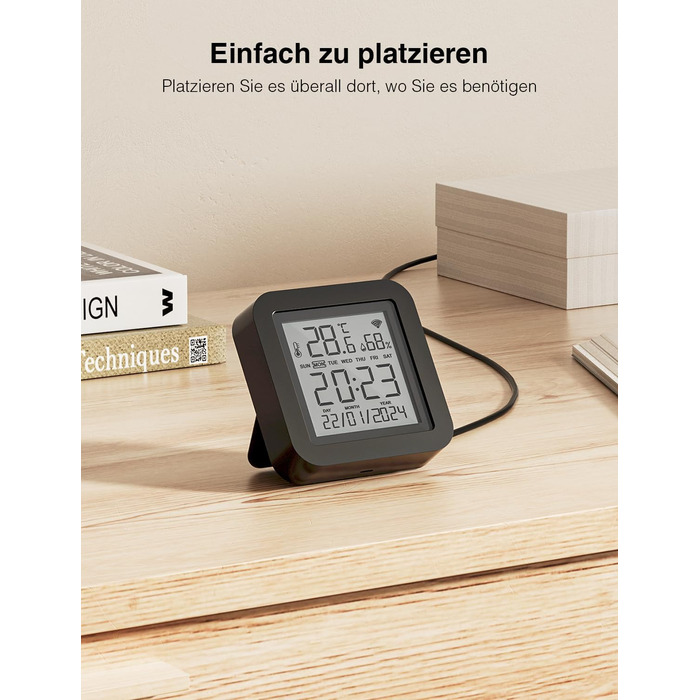 Розумний Wi-Fi термометр-гігрометр GHome Smart з інфрачервоною дистанційною підтримкою, цифровий вимірювач температури та вологості з мобільним додатком, сумісний з Alexa і Google Assistant