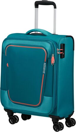Валіза American Tourister Pulsonic Spinner L, розширювана, 81 см, 113/122 л, бірюзова (Stone Teal), мала 55 см, 43.5 л