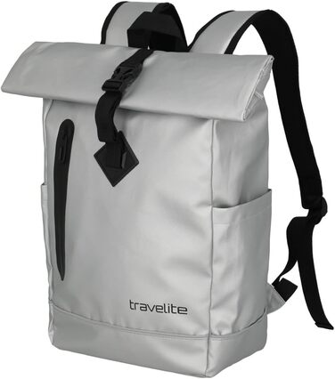 Водонепроникний рюкзак Travelite Rolltop для велосипеда та відпочинку, 19 л, сріблястий, з відбивачами
