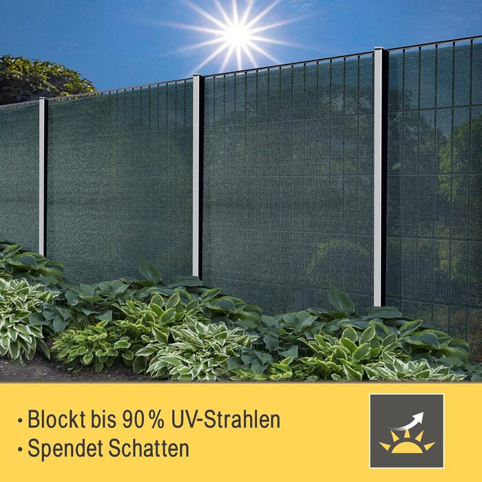 Сонцезахисна сітка Sol Royal 25x1,5 м, 165 г/м², щільна, з UV-захистом, зеленого кольору, HDPE, для саду, паркану, теплиці, з кабельними стяжками