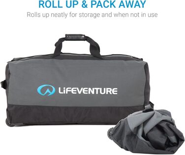 Дорожня сумка Lifeventure Expedition 120 л з колесами, міцна, складана, сіра