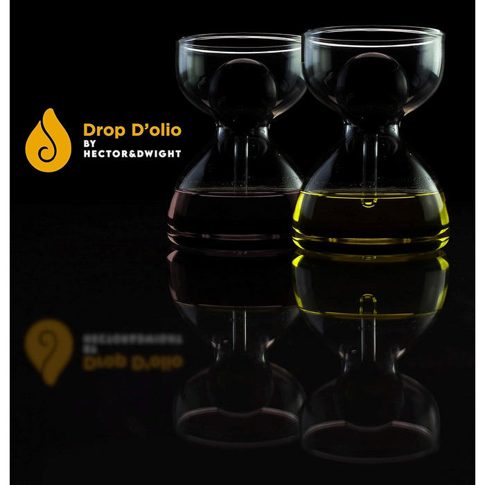 Набір дозаторів для олії та оцту DropD'olio з піпеткою, 2 шт по 120 мл, для чіабати й салату, скло