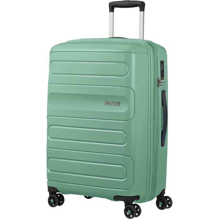 Валіза American Tourister Sunside Spinner 55 см, 35 л, чорна, розширювана, поліпропіленова, на колесах, для подорожей