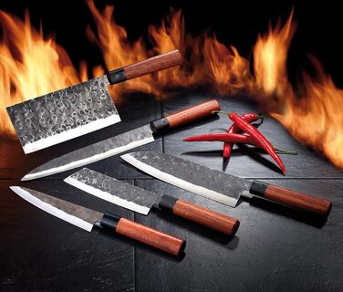 Santoku ніж TokioKitchenWare для кухні, ручна робота, дерев'яна ручка – кухонний ніж, подарунок