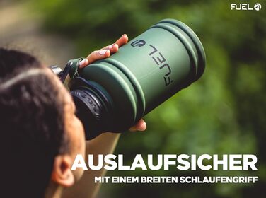 Пляшка для води з нержавіючої сталі 1.3 л та 2.2 л, герметична, BPA Free, міцна спортивна пляшка для дорослих, тренажерний зал, зелена