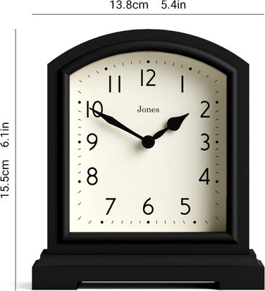 Камінний годинник JONES CLOCKS Tavern, класичний дизайн, настільний, для вітальні, спальні, офісу, полички, зелений/чорний