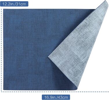 Набір шкіряних підставок SUEH DESIGN, 6 шт, термостійкі, зносостійкі, з еко-шкіри, 43x31 см, для кухні та обіднього столу
