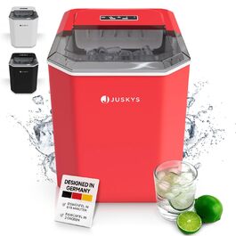 Льодогенератор Juskys IceOracle, 12 кг/день, міні, для коктейлів, великий контейнер, червоний