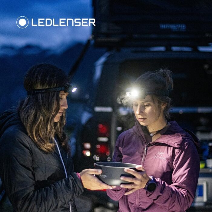 Налобний ліхтар Ledlenser HF6R Core 800 лм, водонепроникний, акумуляторний, з червоним світлом, зелений, IP68, для outdoor та туризму