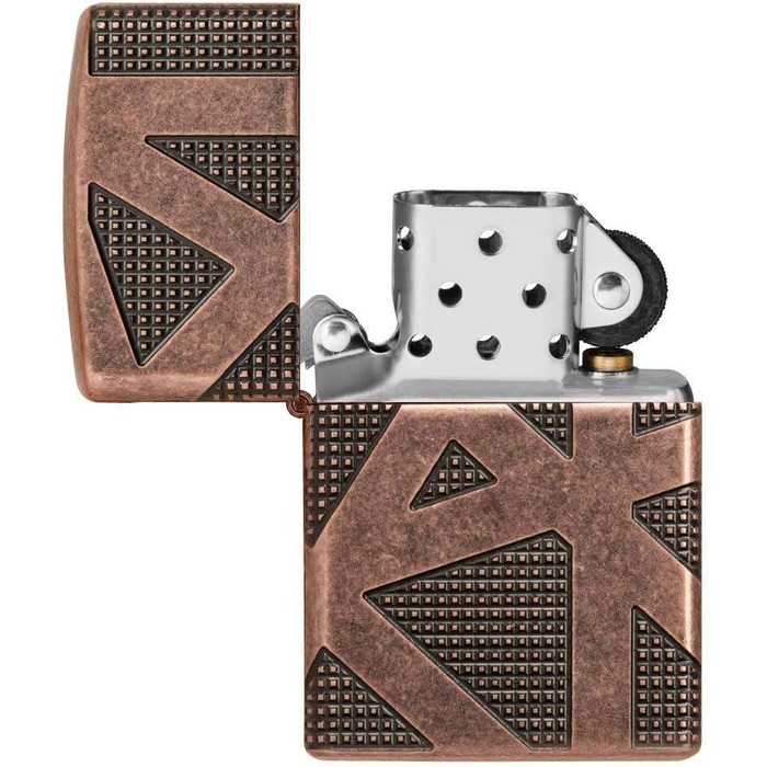 Запальничка Zippo Armor антикварна мідь, геометричний дизайн, 360°, універсальна