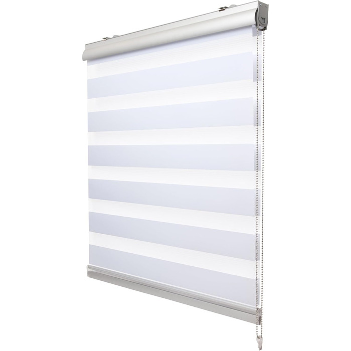 Рулонна штора Sol Royal Duo Rollo DK9 100x160 см без свердління, преміум, з кріпленням Klemmfix, подвійна, широкі смуги, біла