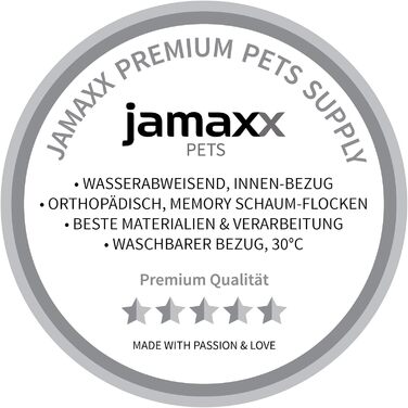JAMAXX Преміум ортопедичне ліжко для собак з пам'яттю форми, водовідштовхувальне, знімний чохол, велюрова тканина, розмір L 120x90 см, коричневе