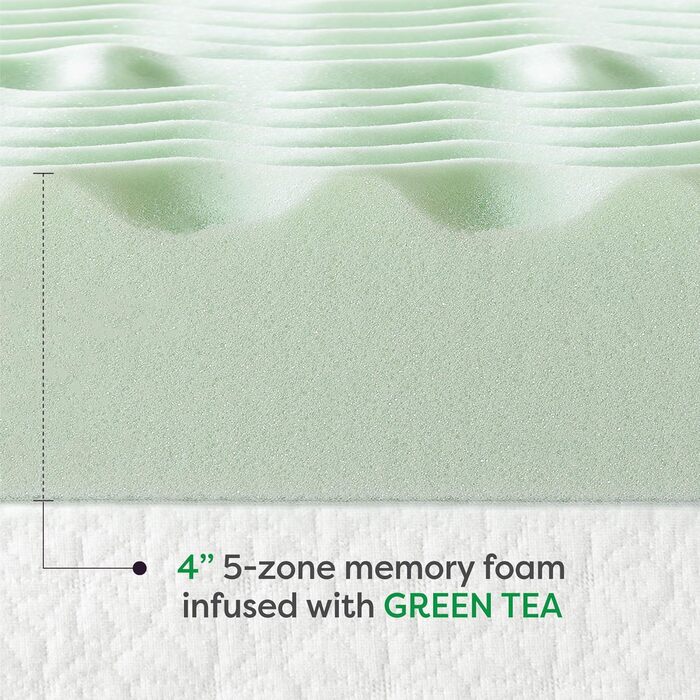 Топер з ортопедичної піни Memory Foam з екстрактом зеленого чаю, CertiPUR-US, 10,2 см, Best Price Mattress