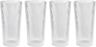 Склянки Stelton Pilastro для лонгдринків, рифлені, 300 мл, набір 4 шт, скло, стійкі до посудомийки, штабельовані, для гарячих і холодних напоїв