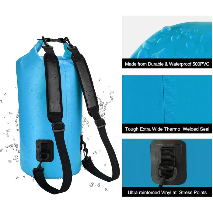 Водонепроникний рюкзак-мішок Piscifun Dry Bag 5–40 л з чохлом для телефону для човнів, каякінгу, риболовлі