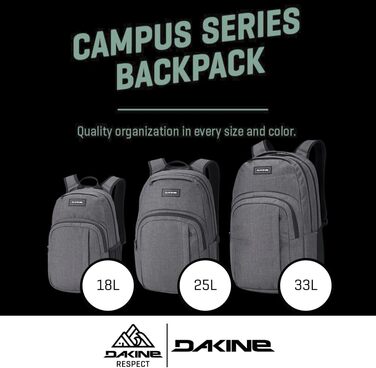 Рюкзак Dakine Campus M 25 л унісекс, карбон, міський, для ноутбука