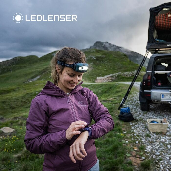 Ліхтарик налобний Ledlenser HF8R Core, 1600 люмен, водонепроникний, з червоним світлом, акумуляторний, для туризму, Teal Green