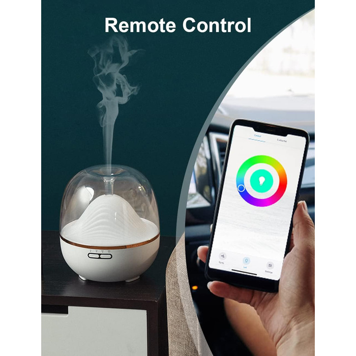 Розумний арома-дифузор Alexa 600 мл Ankrs, Wi-Fi з підтримкою Alexa/Google Home, ультра тихий з таймером, без BPA, для спальні, офісу, спа, аромадифузор-зволожувач з ефірними оліями