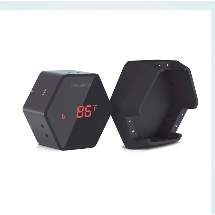Bluetooth термометр Inkbird IBT-6XS з 6 датчиками, магнітний, для грилю, барбекю, коптильні, кухні, сумісний з iPhone та Android, чорний