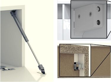 Підвісна тумба під телевізор 4housedesign, глянцева біла і чорна матова, 240 см (2х120), для ТВ до 55 дюймів, вітальня