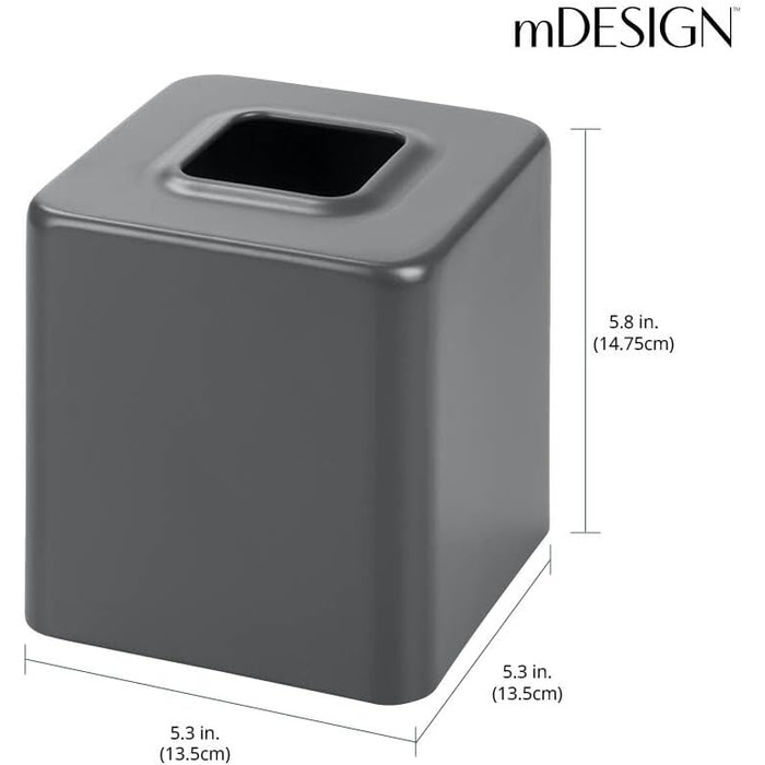 Металева квадратна коробка для серветок mDesign Unity, мармур, сучасний тримач для серветок у ванну, спальню, на стіл, офіс