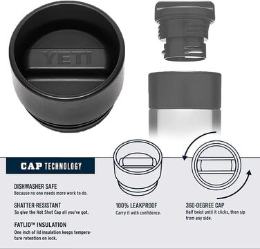 Термобутилка YETI Rambler з кришкою Hotshot, бірюзова, 532 мл